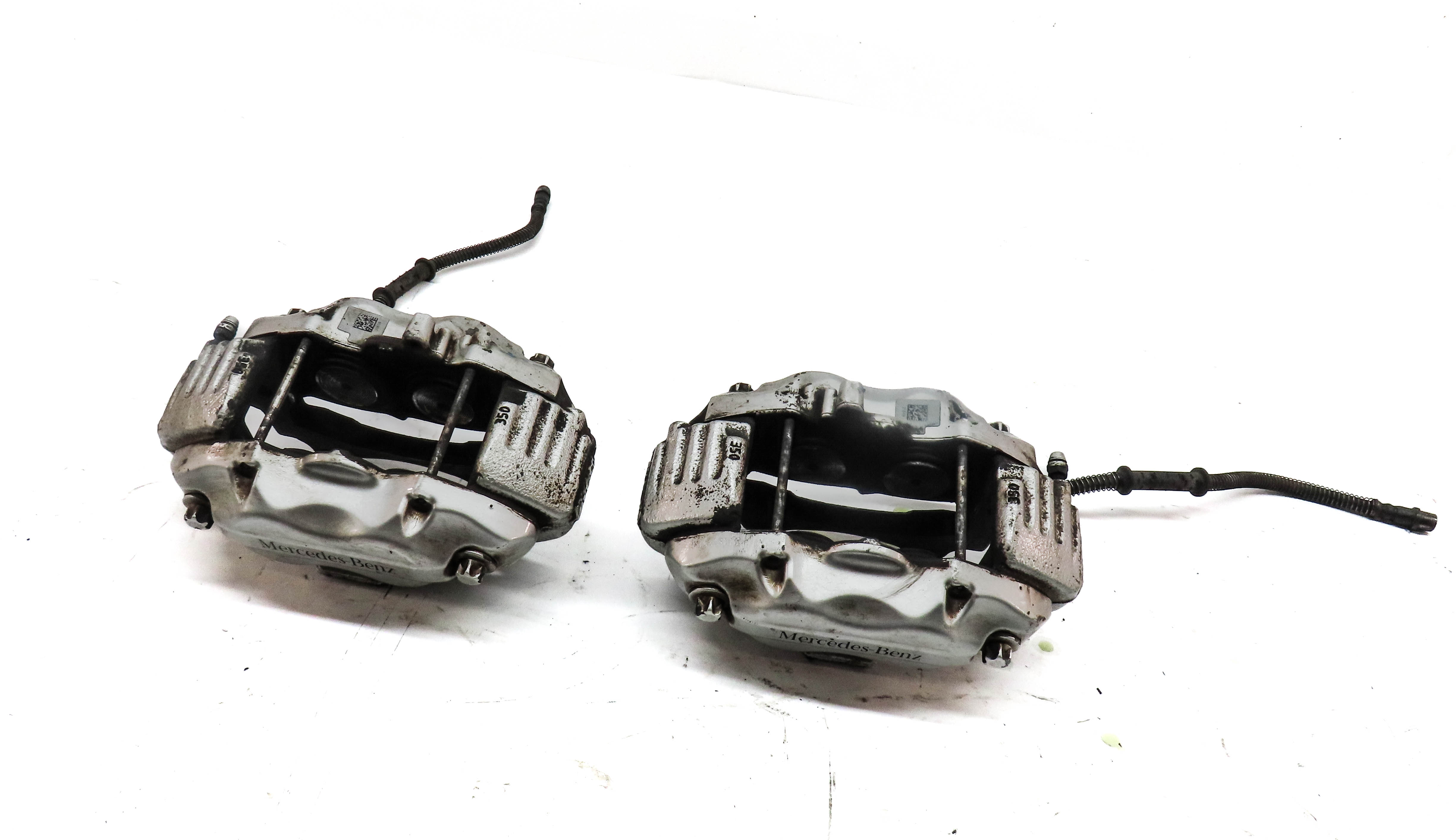 10-13 MERCEDES S-CLASS W221 FRONT LEFT RIGHT SPORT BRAKE CALIPER SET/2 (SILVER) — exact item pictured